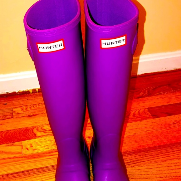 Neon Purple Hunter Rain Boots 